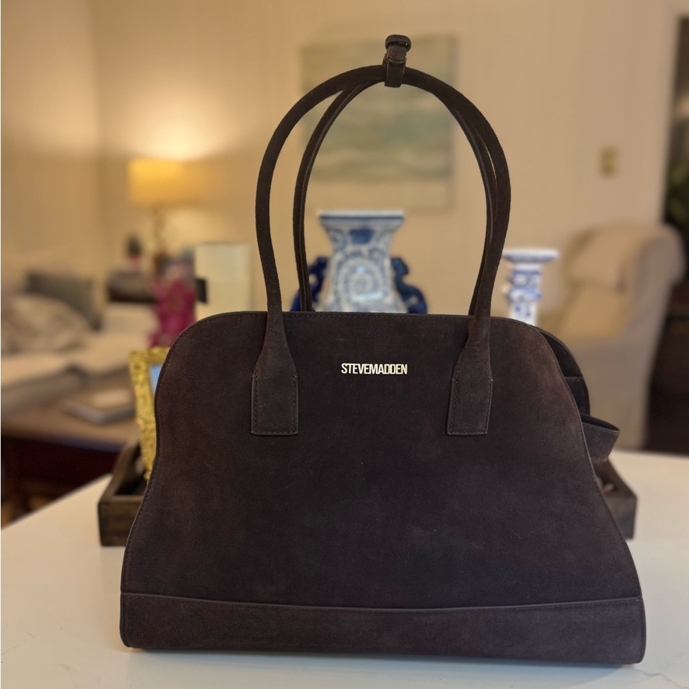 ๐ค MARGAUX STEVE MADDEN HEIDEE LEATHER BROWN SUEDE BAG! - Picture 5 of 14